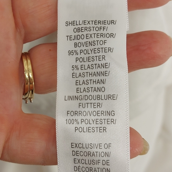 Adrianna Papell Fluttered Short Sleeve Crepe Gown WHITE WEDDING Size 10 - Picture 12 of 16